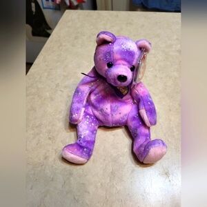 Retired Beanie Baby Clubby VI - Gorgeous Purple Shades Tie-dye w/Sparkles
